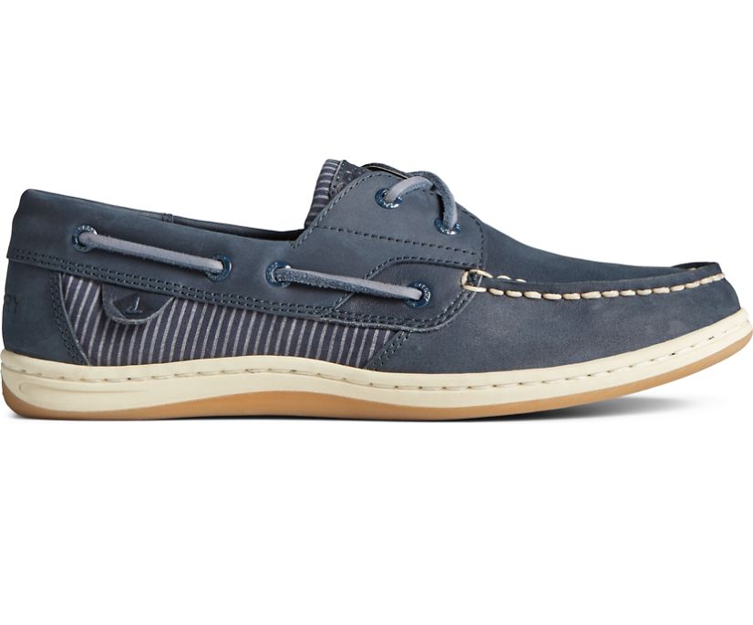 Sperry Koifish Railroad Stripe Leather Boat Shoes - Women's Boat Shoes - Navy [SF2357906] Sperry Ire